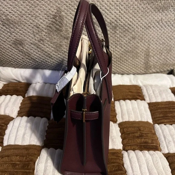 Tory Burch Walker Small Satchel in Dark Rhubarb NWTS! - Picture 4 of 9